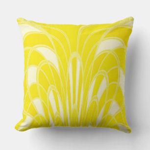 Mushroom Abstract - Art Deco - Citrus Throw Pillow