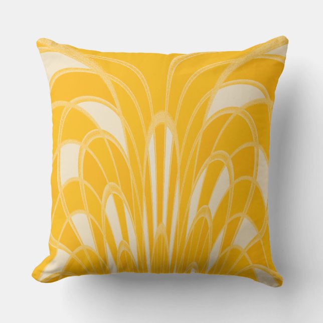 Mushroom Abstract - Art Deco - Mango Throw Pillow (Front)
