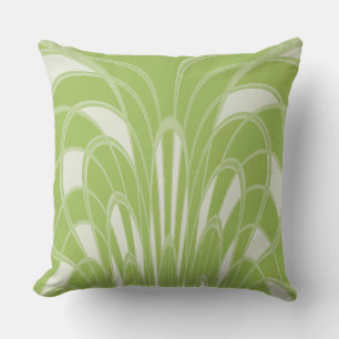 Mushroom Abstract - Art Deco - Mint Throw Pillow