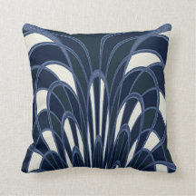 Mushroom Abstract - Art Deco - Navy