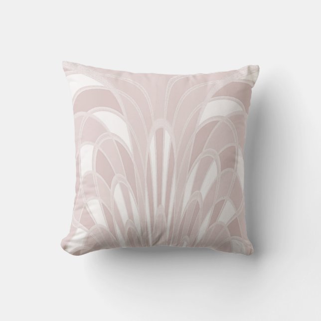 Mushroom Abstract - Art Deco - Pink Throw Pillow (Front)