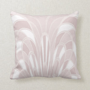 Mushroom Abstract - Art Deco - Pink Throw Pillow