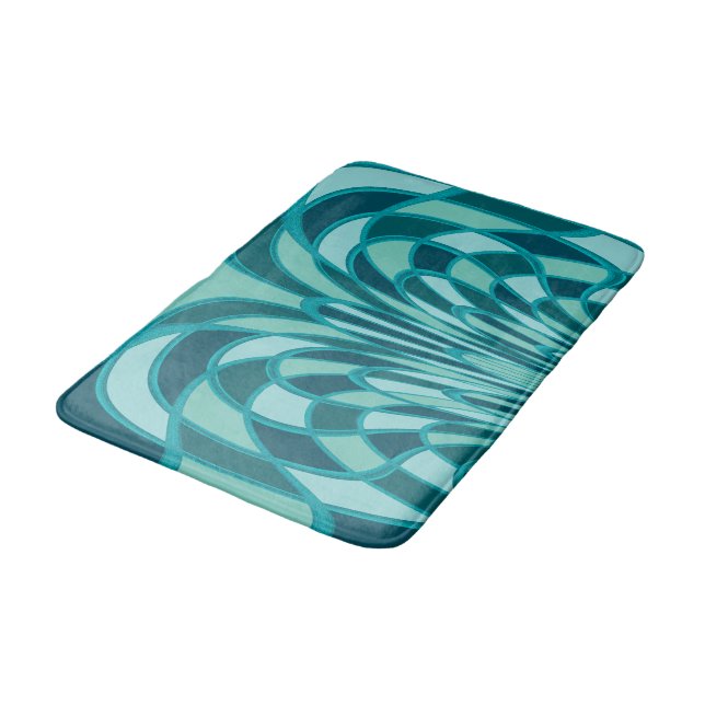 Mushroom Abstract - Art Deco - Seaweed Bath Mat (Angled)