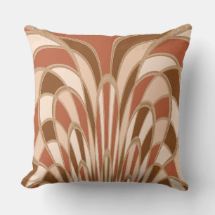 Mushroom Abstract - Art Deco - Suede Throw Pillow