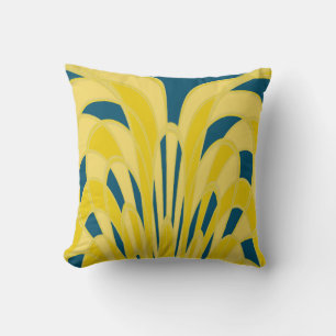 Mushroom Abstract - Art Deco - Sunshine Throw Pillow