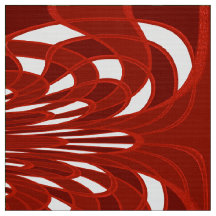Mushroom, Abstract - Cardinal Red - Fabric