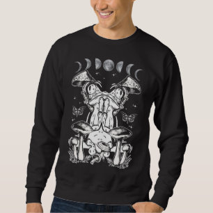 Mushroom Aesthetic Frog Magic Moon Phases Sweatshirt