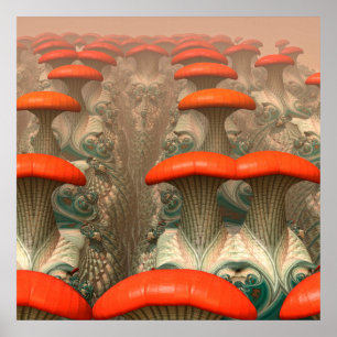 Mushroom Alien Planet Poster