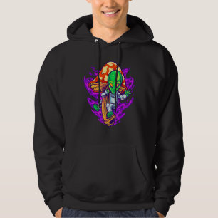 Mushroom Alien Psychedelic Space Shroom Hippie Fun Hoodie