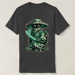 Mushroom Alien Ronin — Vintage Space Wanderer  T-Shirt