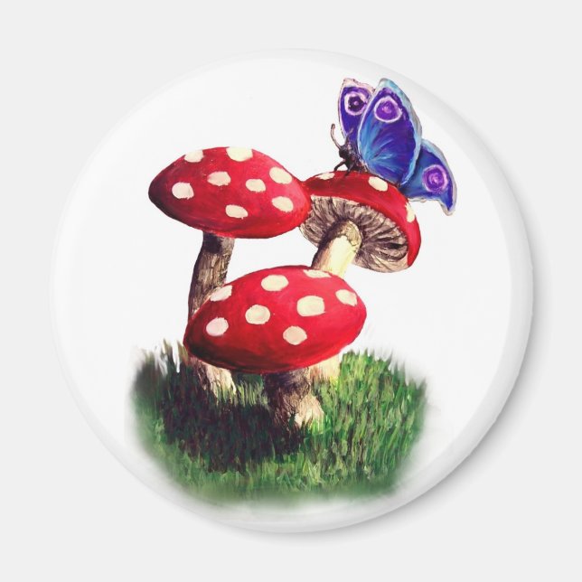Mushroom and butterfly magnet (Front)