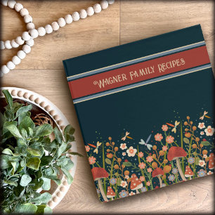 Mushroom and Floral Custom Pattern Recipe Binder