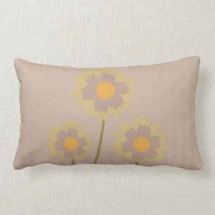 Mushroom and Mustard coloured floral pattern Lumbar Pillow