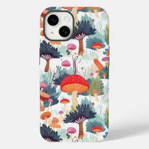 Mushroom and Tree Design iPhone 14 Case