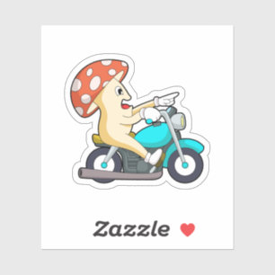 Mushroom as Biker with Motorcycle