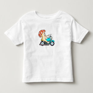 Mushroom as Biker with Motorcycle Toddler T-shirt