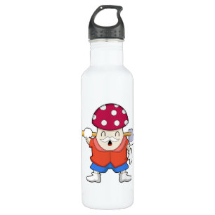 Mushroom as Farmer with Axe 710 Ml Water Bottle