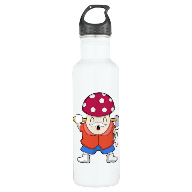 Mushroom as Farmer with Axe 710 Ml Water Bottle (Front)