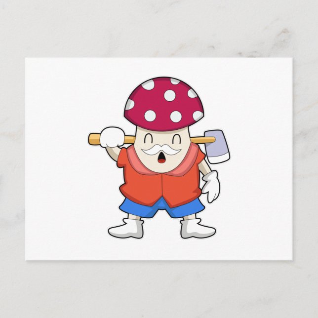 Mushroom as Farmer with Axe Postcard (Front)