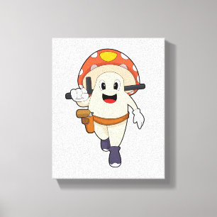 Mushroom as Police officer at Police Canvas Print