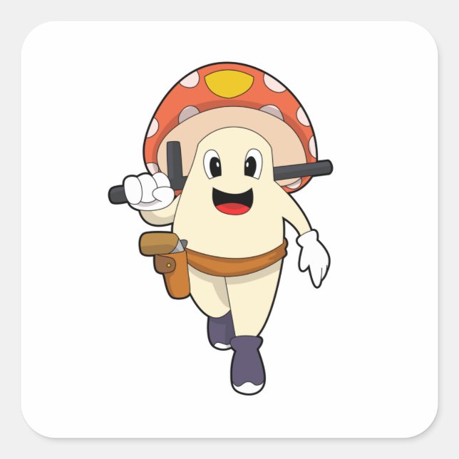 Mushroom as Police officer at Police Square Sticker (Front)