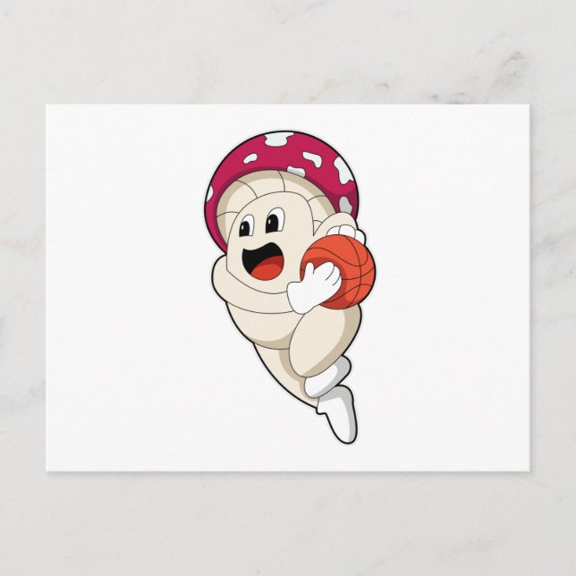 Mushroom at Basketball Sports Postcard (Front)