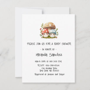 Mushroom Baby Shower Invitation