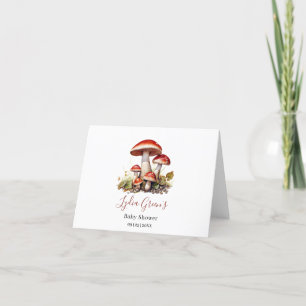 Mushroom Baby Shower Invite, Fall Gender Neutral Thank You Card