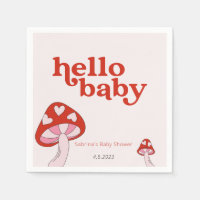 Mushroom Baby Shower Red and Pink
