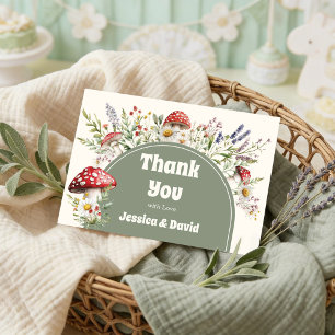 Mushroom Baby Shower Thank You Card