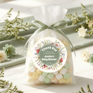 Mushroom Baby Shower Thank You Favour Classic Round Sticker