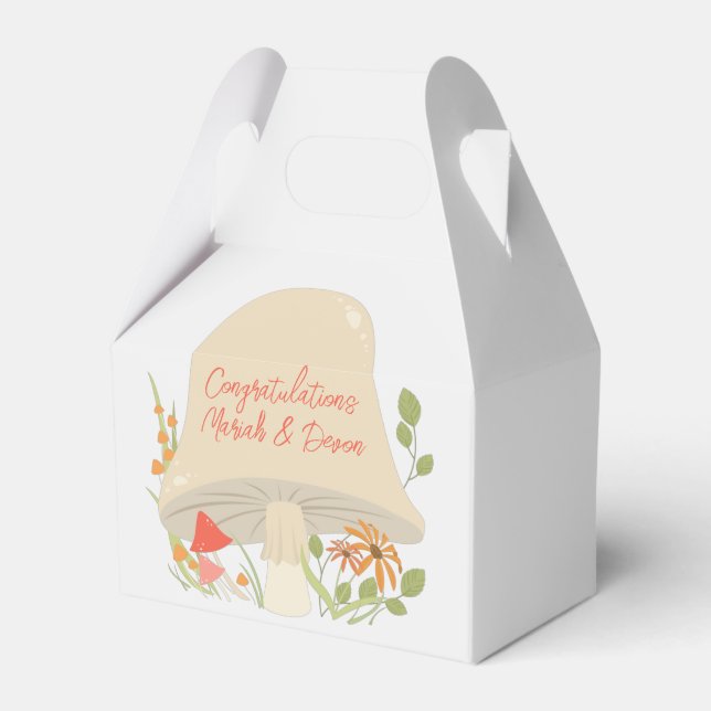 Mushroom Baby Shower Woodland Favor Box (Front Side)