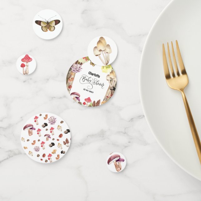mushroom baby shower woodland forest  confetti (Group)