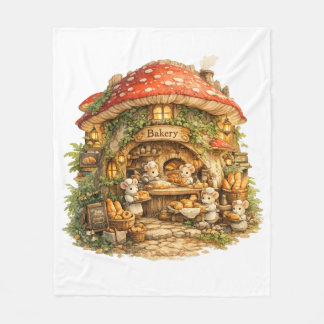 Mushroom Bakery | Whimsical Woodland Cottagecore Fleece Blanket