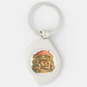 Mushroom Bakery Whimsical Woodland Cottagecore Keychain