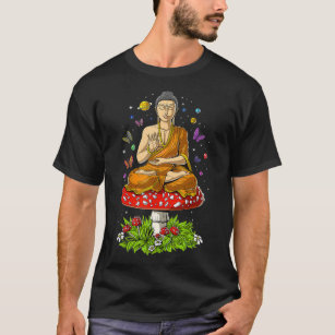 Mushroom Buddha Zen Yoga Meditation Psychedelic Hi T-Shirt