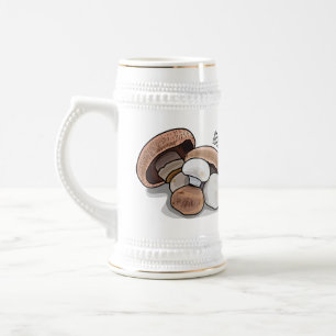 Mushroom cartoon illustration beer stein