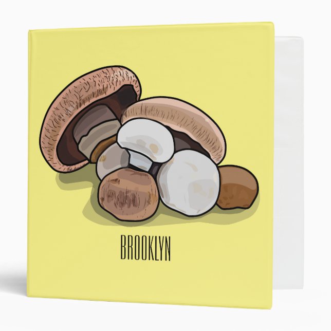 Mushroom cartoon illustration  binder (Front/Inside)
