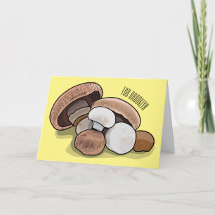Mushroom cartoon illustration card