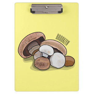 Mushroom cartoon illustration clipboard