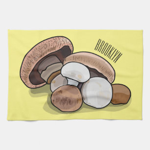 Mushroom cartoon illustration kitchen towel