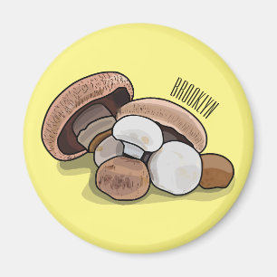 Mushroom cartoon illustration magnet