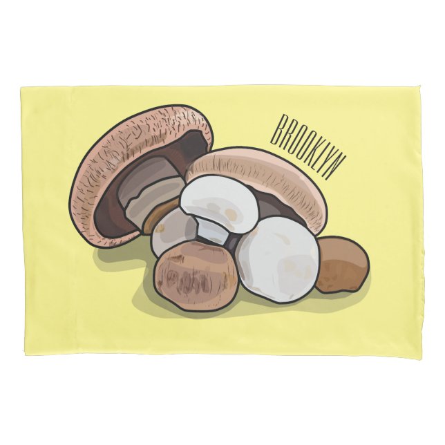 Mushroom cartoon illustration  pillowcase (Front)