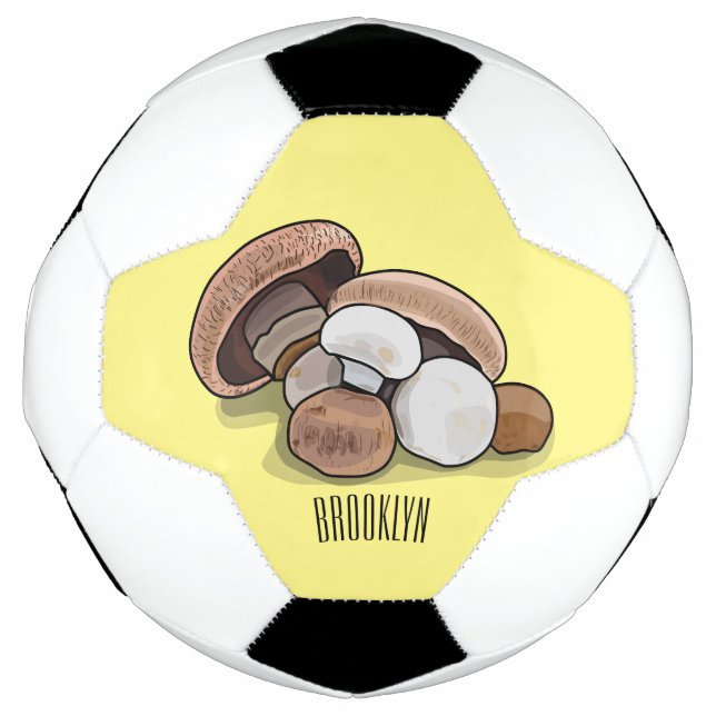 Mushroom cartoon illustration  soccer ball (Front)