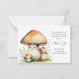 Mushroom Cartoon Thank You Card