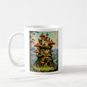 Mushroom Castle Fantasy Art Whimsical Desi Coffee Mug