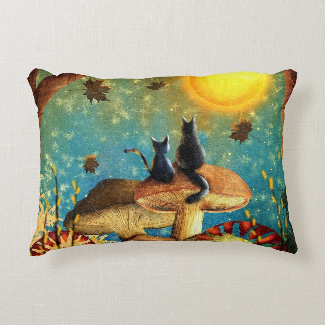 Mushroom Cats  Accent Pillow (Front)