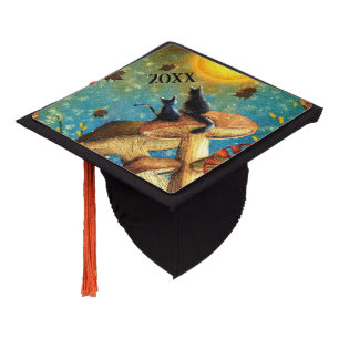 Mushroom Cats Graduation Cap Topper