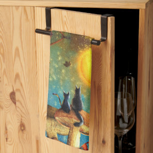 Mushroom Cats Kitchen Towel