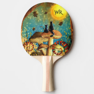 Mushroom Cats Monogrammed Ping Pong Paddle